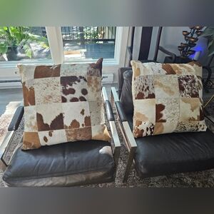 Cow Hide Patch Pillow Cases